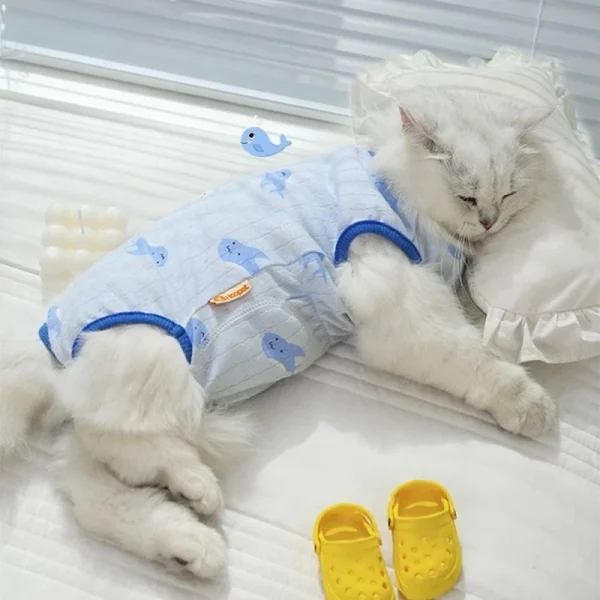 Cat Clothes Pet Surgery Suit for Small Dog Cats Weaning Vest Breathable Kitten Weaning Clothes Anti Licking Elastic Pet Clothing